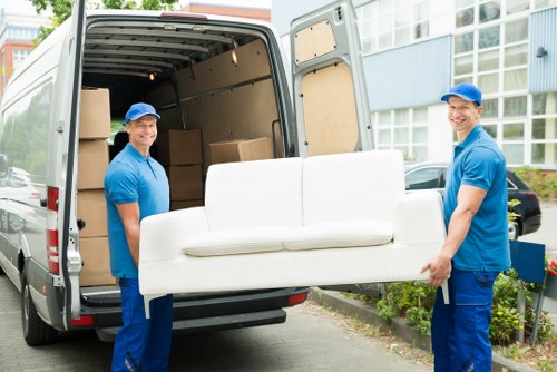 Removal team planning a move in a Walthamstow residential street