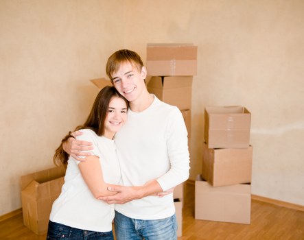 Boxes and furniture prepared for a local home move in Walthamstow
