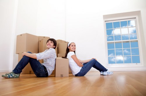 Prepared boxes and furniture ready for a man with van collection in Walthamstow